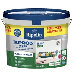 Peinture Murs, Plafonds, Boiseries & Radiateurs RIPOLIN XPro3 Blanc Satin