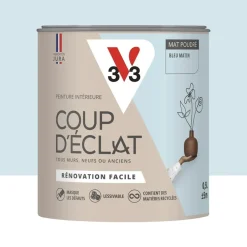 Peinture murs & plafonds V33 Coup d'éclat Bleu matin