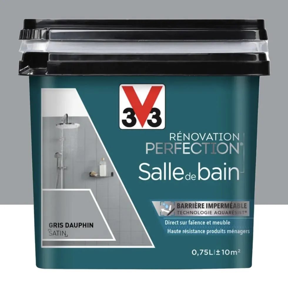 Peinture Salle de Bain V33 Rénovation Perfection Gris dauphin