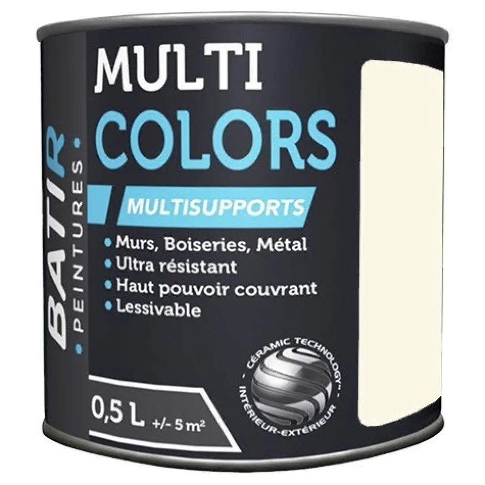 Peintures BÂTIR Multi Colors Mat Poudré Blanc crème