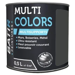 Peintures Multi Colors BÂTIR Satin Soyeux Noir Onyx
