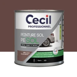 Peinture sol Glycéro Cécil Professionnel PE SOL Rouge Brique Satin