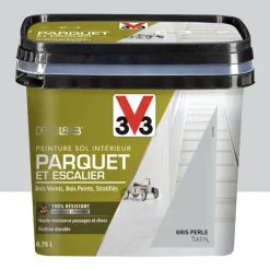 Peinture Sol Parquet Escalier V33 Déco LAB Gris perle