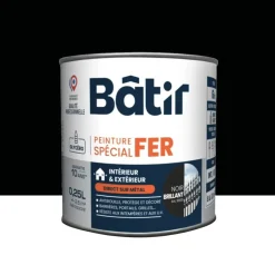 Peinture Spécial Fer BÂTIR Noir brillant
