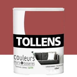 Peinture TOLLENS Couleurs Murs & Boiseries Satin Rouge salsa