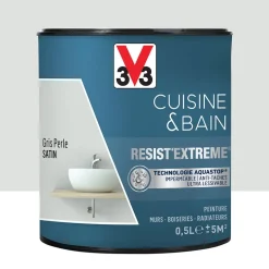 Peinture V33 Cuisine & Bain Resist'Extreme Satin Gris Perle