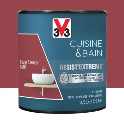 Peinture V33 Cuisine & Bain Resist'Extreme Satin Rouge Carmen