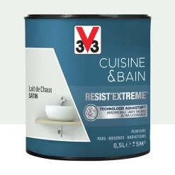 Peinture V33 Cuisine & Bain Resist'Extreme Satin Lait de Chaux