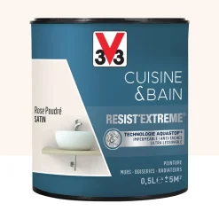 Peinture V33 Cuisine & Bain Resist'Extreme Satin Rose Poudré