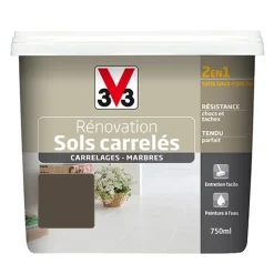 Peinture V33 Rénovation Sols Carrelés (Carrelages - Marbres) 2 en 1 Satin Taupe irisé