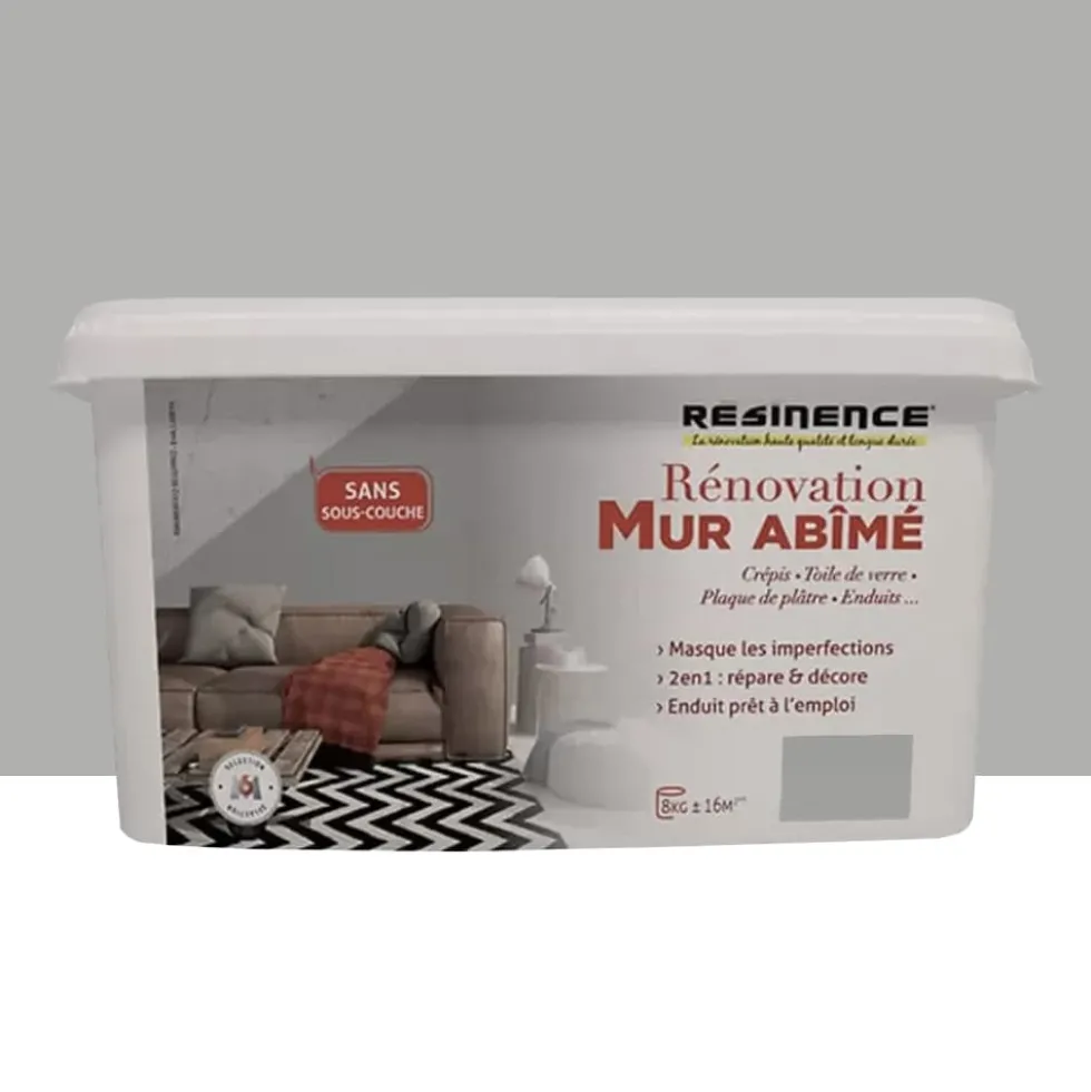 RESINENCE Rénovation Mur abîmé Poivre gris