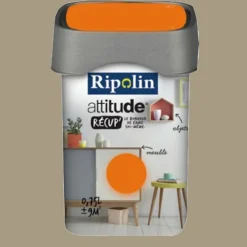 RIPOLIN Peinture Attitude Récup' Sépia satin 0,75L