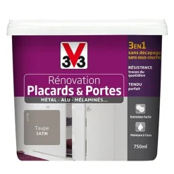Rénovation Placards & Portes (Métal-Alu-Mélaminés) V33 Satin Taupe