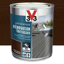 Saturateur V33 Rénovation terrasses Chêne carbone