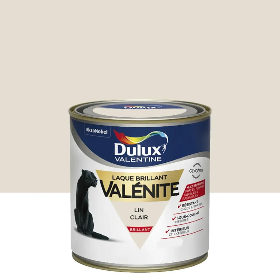 Testeur Laque brillant Dulux Valentine Valénite Lin Clair