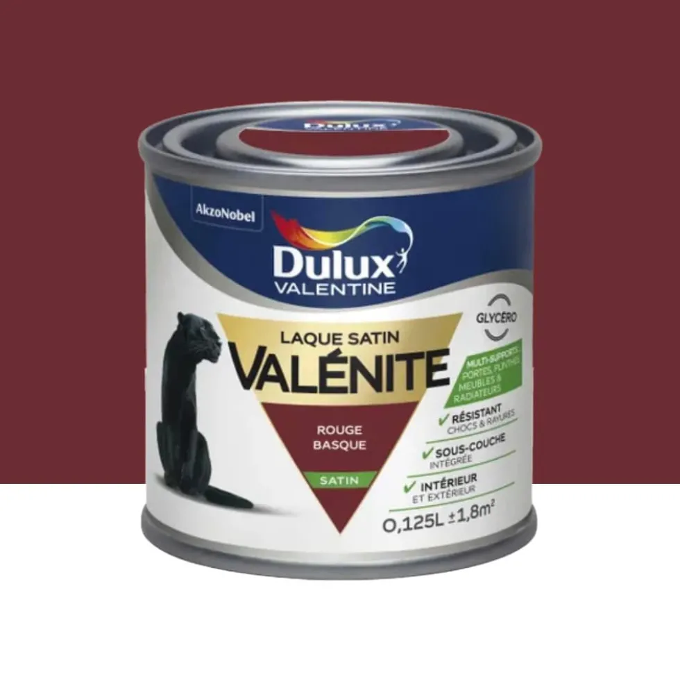Testeur Laque Satin Dulux Valentine Valénite Rouge Basque