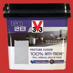 V33 Déco LAB Peinture Cuisine 100% Anti-Tâche Rouge Piment