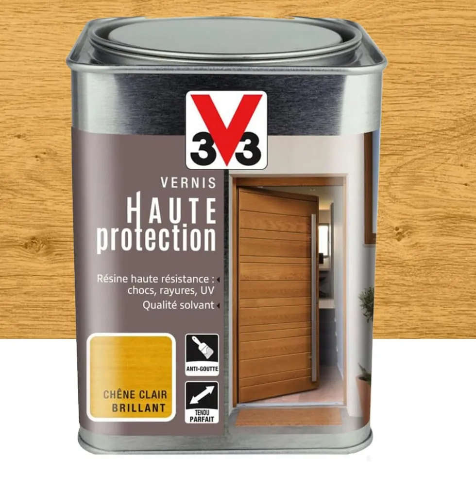 Vernis bois V33 Haute Protection Chêne clair brillant