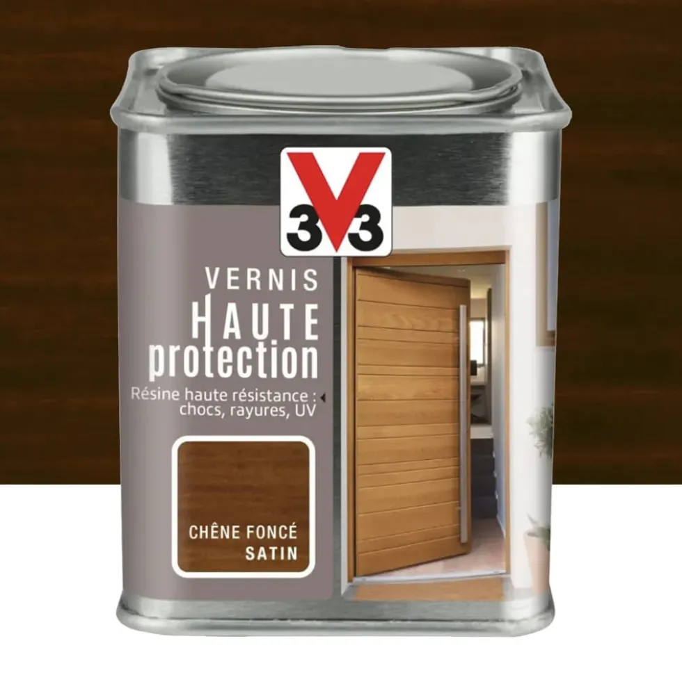 Vernis bois V33 Haute Protection Chêne foncé Satin