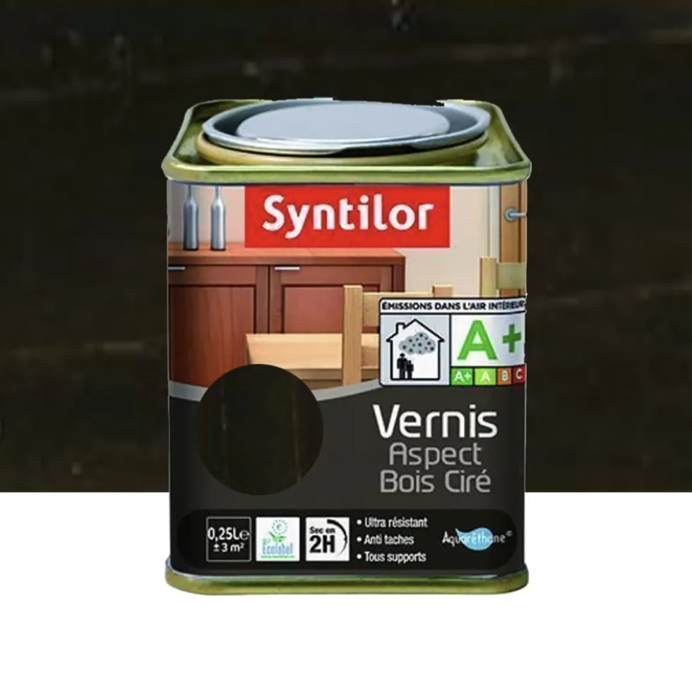 Vernis SYNTILOR Aspect Bois Ciré Wengé
