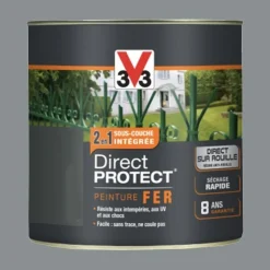 V33 Peinture Direct Protect Fer Gris galet