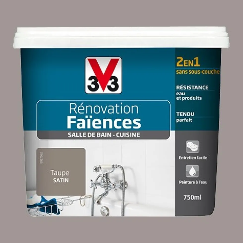 V33 Rénovation Faïences Taupe Satin